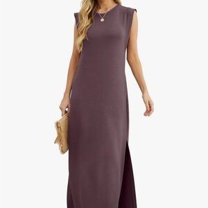 Elegant Sleeveless Purple Maxi Dress